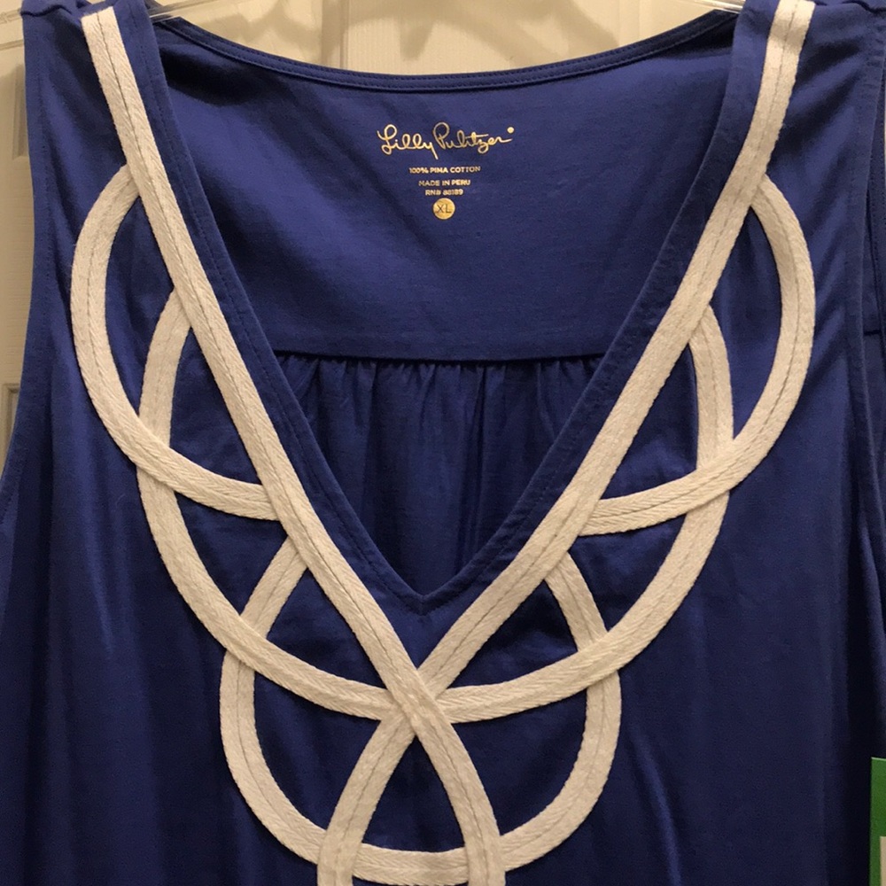 Lilly Pulitzer Blythe dress Bomer Blue Xl NWT